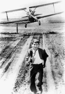 Man running from plane spraying