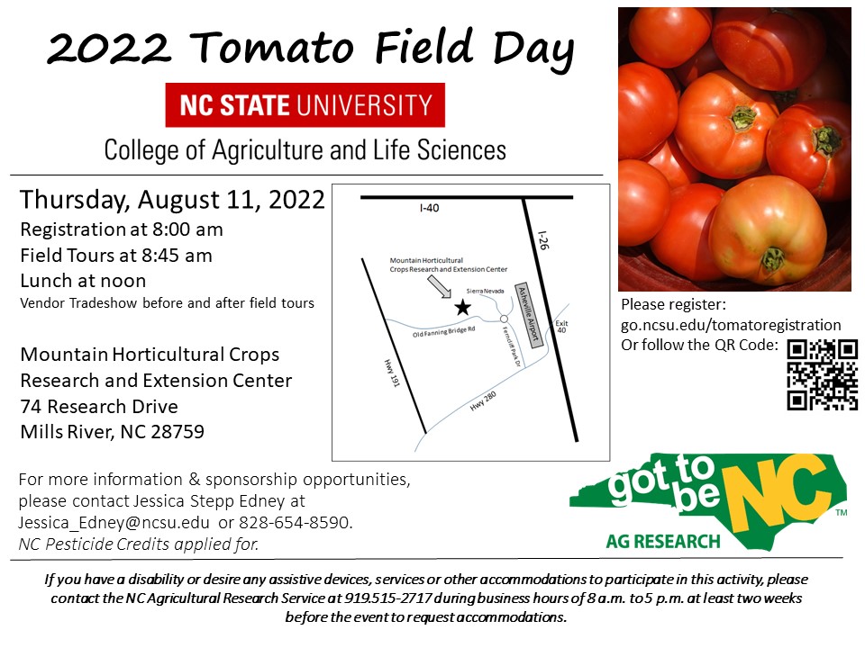 2022 MHCREC tomato field day flyer